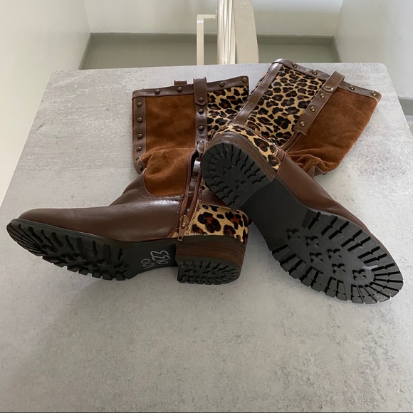 Steve Madden Denmar Cheetah Hair Tall Boots (8.5) - Picture 2 of 8